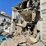 A view shows a destroyed building, as Russia’s attack on Ukraine continues, following shelling in Mykolaiv, Ukraine, in this handout picture released July 31, 2022. Photo: Press service of the Mykolaiv Regional Prosecutor’s Office/handout via Reuters.