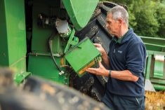 The HarvestLab grain sensor can be retrofitted to 2018 and newer John Deere S700 series combines to provide real-time grain quality data when harvesting.