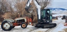 As brush and old buildings were cleared for new fencing and more pasture, it was necessary to pull this old 1960 Ford tractor out of the way. It had been parked near the old tack-room for nearly 35 years.