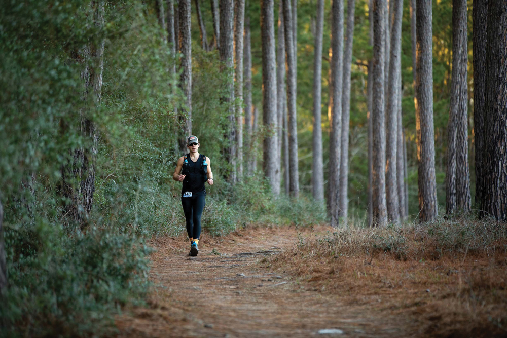 Running somewhere around mile 60 of a 100-mile course in February in Texas. From mile 70 and beyond I was constantly reaching into my “bag of C’s” to find reasons to keep going. 