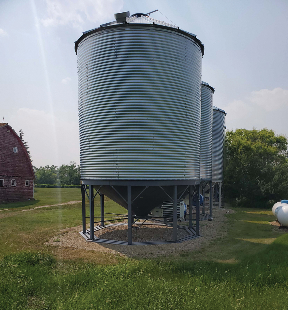 the in-bin drying monitoring system installed in grain bins