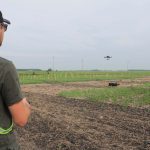 Enterprise Machine Intelligence and Learning Initiative
(EMILI) is working with Geco Engineering to assess the
performance of Geco’s weed mapping technology for
predicting weed locations and detecting emerging herbicide
resistance. Summer student Ryan Ruchkall is among those at
EMILI’s Innovation Farms who are operating drones to collect
field data on kochia and wild oat.