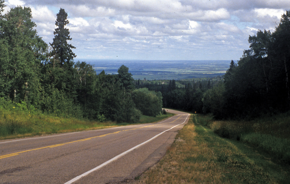 Going down Riding Mountain is a drop of more than 1,000 feet to reach the Manitoba Plains. This was a trip I took in the early ’90s to address the then Western Canada Fertilizer Association
about ground water nitrates.