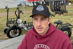 Greg Sparrow of Vintage Iron Cycle. (Western Producer photo by Ed White)
