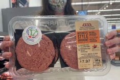 A cut of beef at Walmart with an on-pack certified-sustainable claim for a line of beef products. (CNW Group/Walmart Canada)
