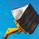 A raised or suspended piece of equipment represents a potential energy source that could strike or pin an unsuspecting worker.