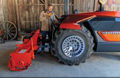 The New Agri Concept tractor is designed to work with standard three-point hitch implements.