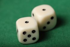 pair of dice showing up snake eyes