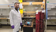 University of Alberta researcher Ehsan Feizollahi helped test the use of cold plasma to decontaminate grains.