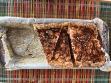 quiche in a parallelogram shaped pan
