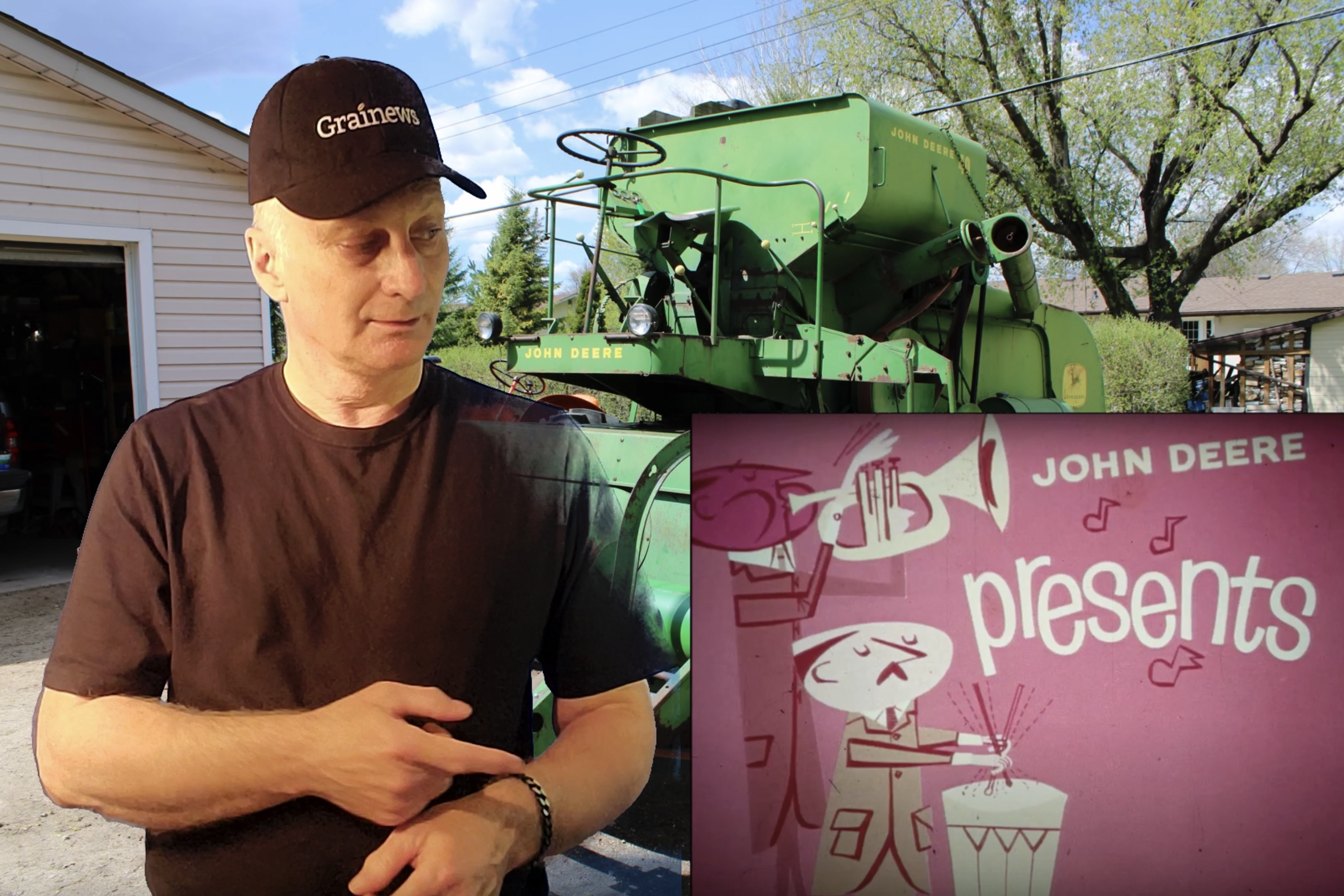 Antique John Deere combine.