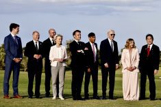 U.S. President Joe Biden,&nbsp;Canada’s Prime Minister Justin Trudeau, France’s President Emmanuel Macron, Japan’s Prime Minister Fumio Kishida, Italy’s Prime Minister Giorgia Meloni, German Chancellor Olaf Scholz, Britain’s Prime Minister Rishi Sunak, European Council President Charles Michel and European Commission President Ursula von der Leyen stand together on the first day of the&nbsp;G7&nbsp;summit, in Savelletri, Italy, June 13, 2024. Photo: Reuters/Yara Nardi/File Photo

