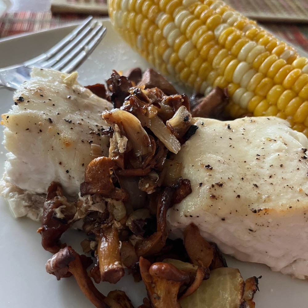 halibut and chanterelles