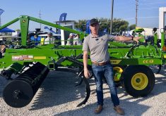John Deere tillage equipment on display at the 2024 U.S. Farm Progress Show.