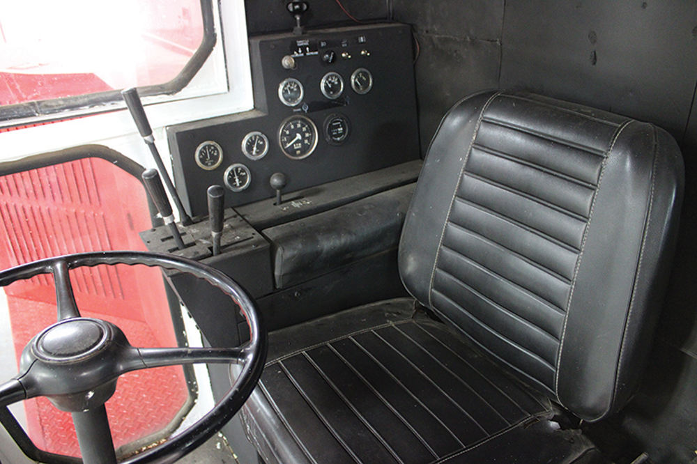 cab interior of Roto Thresh combine