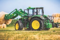 The updated 6M series tractors from John Deere now includes 18 different models. They can be ordered with the brand’s 600R series front-end loaders.