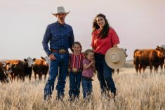 Cyle and Erika Stewart, with daughters Hazel and Resha.