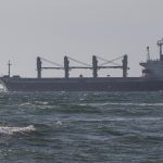 A Panama-flagged bulk carrier, Ikaria Angel, leaves Ukraine’s port of Chornomorsk with wheat for Ethiopia on Sept. 17, 2022. (File photo: Reuters/Serhii Smolientsev)
