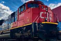File photo of a CN locomotive in Winnipeg. (Dave Bedard photo)