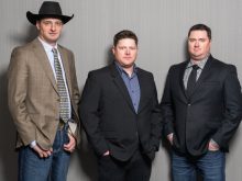 Daniel, Lorin and Barry Doersken operate Gemstone Cattle Co., a diversified farm and ranching operation at Gem, Alta.