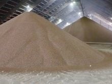 Fertilizer in storage at a phosphate plant in North Carolina.
