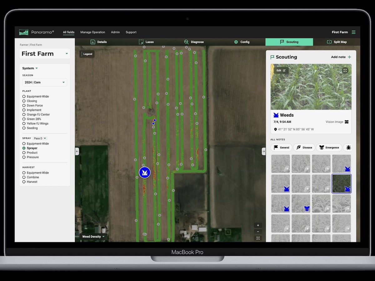 Precision Planting's new Panorama app allows users to examine information that was collected during field passes, to analyze and compare it to yield or scouting information.