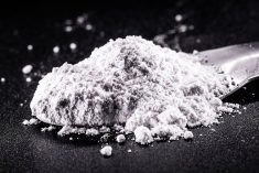 Sodium molybdate is a common source of molybdenum for crop applications.