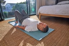 Pelvic rocking (yoga mat optional).