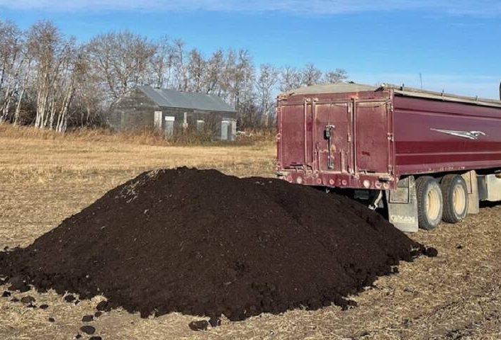 Saskatchewan farm making compost pellets for added fertilizer