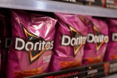 Bags of Doritos on a store shelf. Doritos are made by Frito Lay, a subsidiary of PepsiCo. REUTERS/Dado Ruvic
