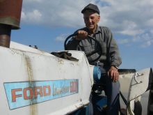 Bill Wileman on his ford 6000 tractor