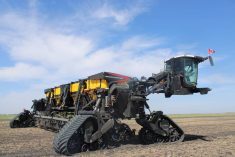 nexat implement carrier in field near elie, manitoba in 2025