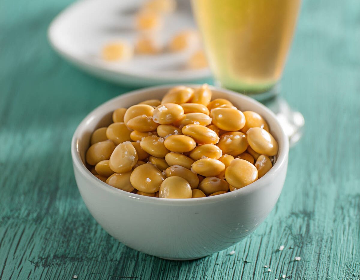 Lupini beans, aka Tremoços, Altramuz, Tirmis, etc; are a popular snack throughout the Mediterranean basin and Latin America. They are high in fiber and protein, and are commonly served with beer in cafes and bars. Photo: TheCrimsonMonkey/iStock/Getty Images