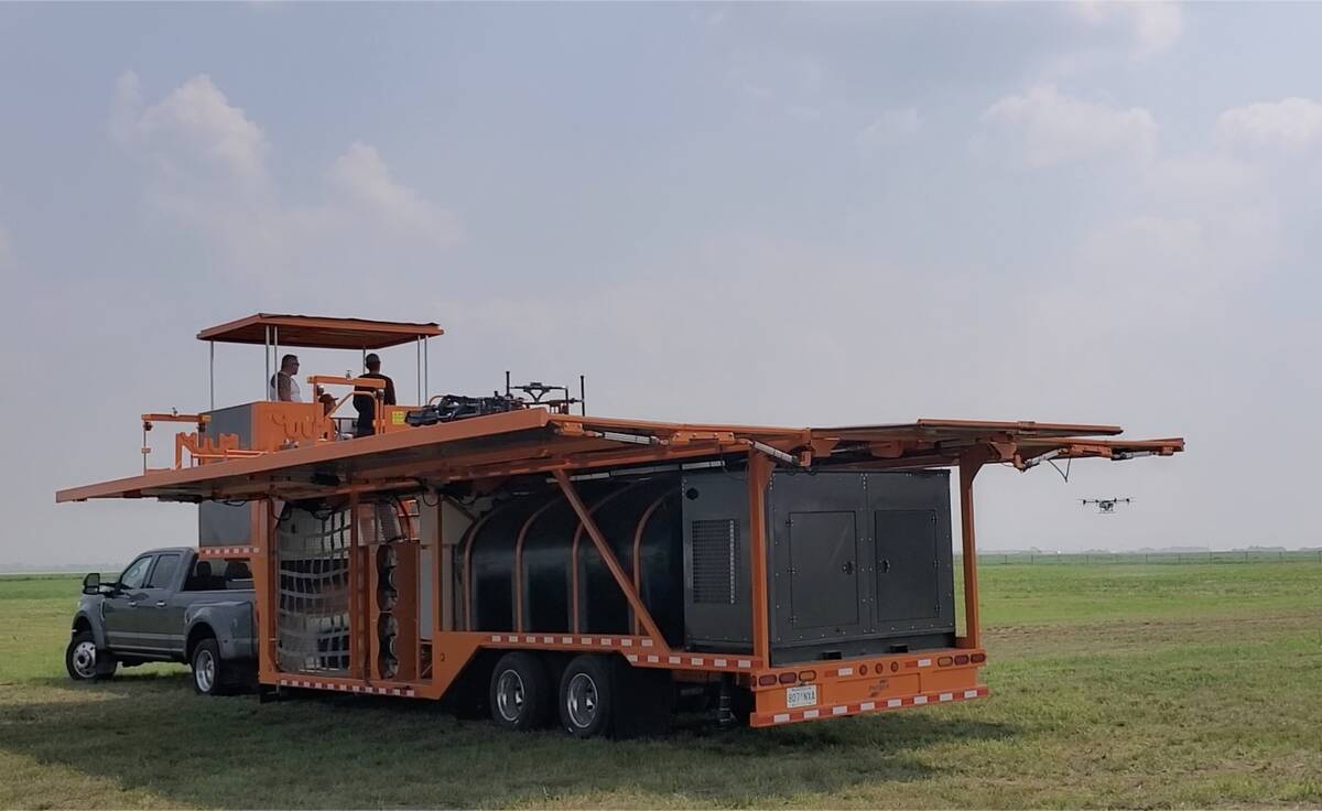 PhiBer Manufacturing’s Dash drone tender trailer won an Innovations Award at Ag in Motion in July. Photos: Scott Garvey
