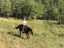 Joseph in the pasture checking the cows and the pastures. Photo: Heather Eppich
