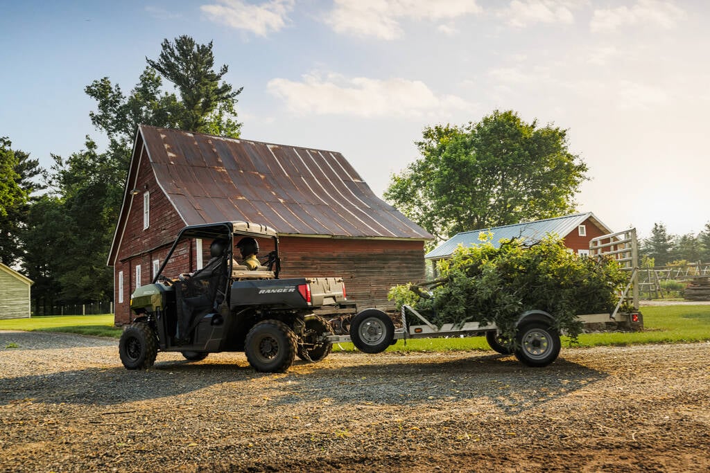 The Ranger 500 has a smaller 300-pound cargo-box limit, but has a respectable 1,500 pound towing rating. Photo: Polaris 
