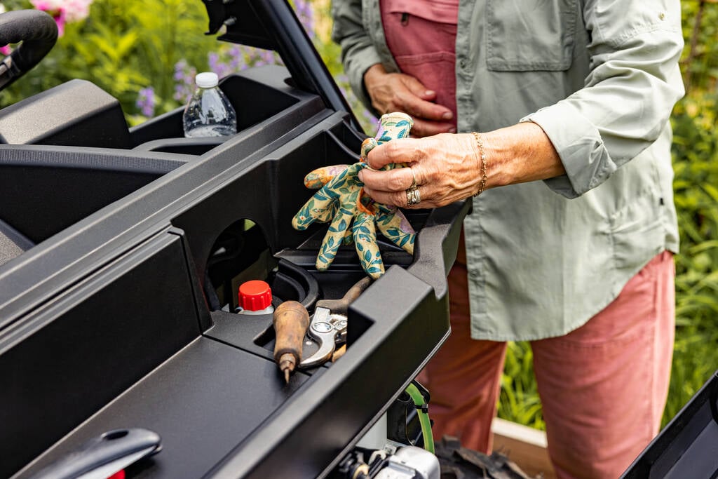The Ranger 500 includes several storage compartments to keep tools and other items secure and accessible. Photo: Polaris