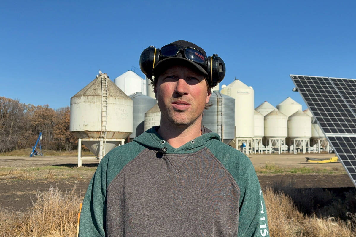Farmer Simon Ellis looks on at his farm, which has suffered wild weather swings in recent years, in Wawanesa, Manitoba, October 23, 2025. Photo: REUTERS/Ed White
