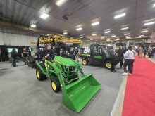 John Deere equipment at Manitoba Ag Days in Brandon, running from Jan. 20-22, 2026. Photo: Miranda Leybourne