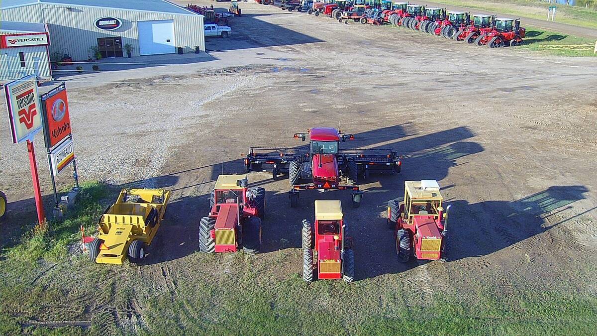 The dealership has a few vintage Versatile tractors that were similar to those available when the company first took on the Versatile franchise for the area.