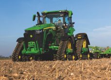 The new 8 Series tractors use the brand's new EVT, Electric Variable Transmission, which can provide 56-volt off-board power to an implement.