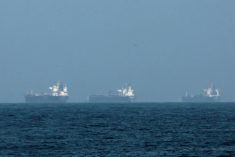 FILE PHOTO: Tankers are seen off the coast of Fujairah, as Iran vows to fire on ships transiting the Strait of Hormuz, amid the U.S.-Israel conflict with Iran, in Fujairah, United Arab Emirates, March 3, 2026. REUTERS/Amr Alfiky/File Photo

