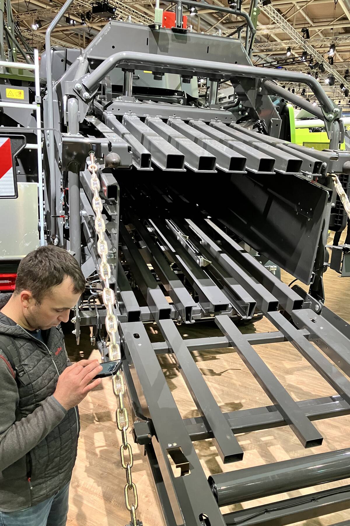 The rear chute of the Cubix baler.