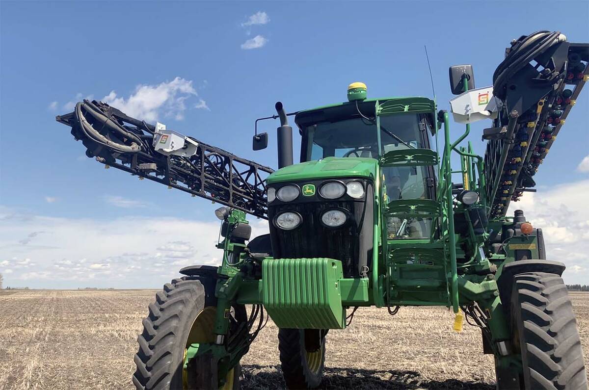 Sprayer-mounted SWAT Cam units capture images across the field during normal passes, generating data on crop and weed conditions throughout the season. Photos: Croptimistic