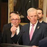 MP David Bexte speaks with reporters in Ottawa on April 15. Photo: Jonah Grignon
