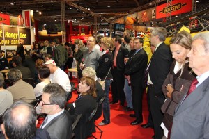 Canadians gather at an event at the Saskatchewan pavilion