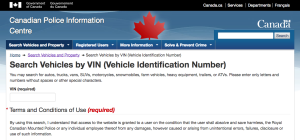 The CPIC public website allows people to check property serial numbers against the list of those reported stolen to police