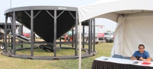 Merle Hoffman and one of the AIM hopper bottoms.